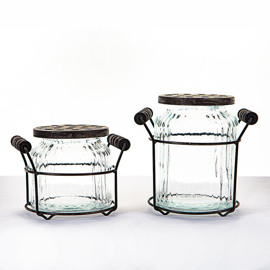 ShopDePalma Set of 2 Glass Vases
