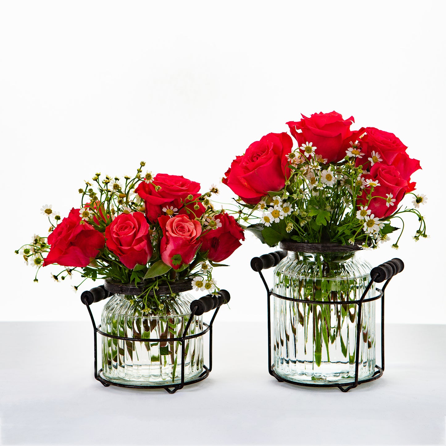 Set of 2 Glass Vases
