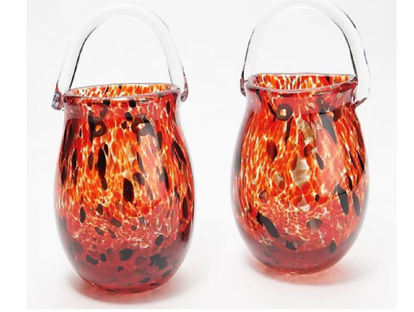 Set of 2 Blown Glass Wall Vases