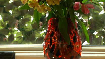 Set of 2 Blown Glass Wall Vases