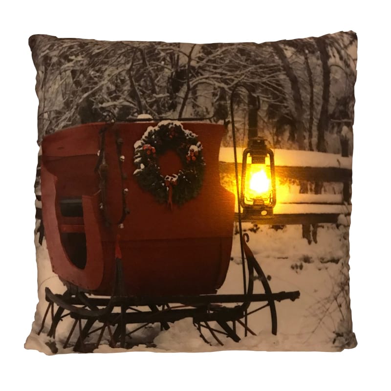 Winter Sleigh LED Pillow by Ultimate Innovations